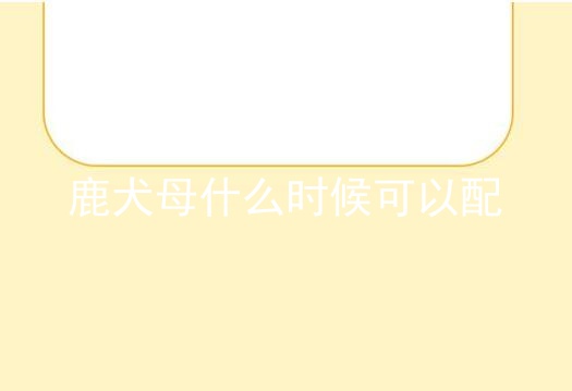 鹿犬母什么时候可以配_怎样训练小鹿犬_小鹿犬的配种视频直播