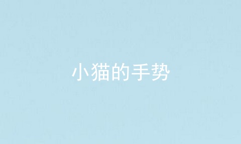 小猫的手势_哭泣的小猫叶兆言_打小猫时小猫哭泣