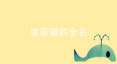 加菲猫的全名_加菲猫的情侣网名_加菲猫对应的网名