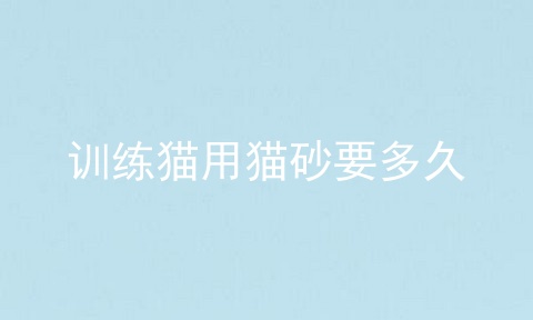 训练猫用猫砂要多久_猫为什么要用猫砂_猫绦虫