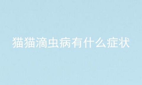 猫猫滴虫病有什么症状_滴虫病_猫滴虫症状